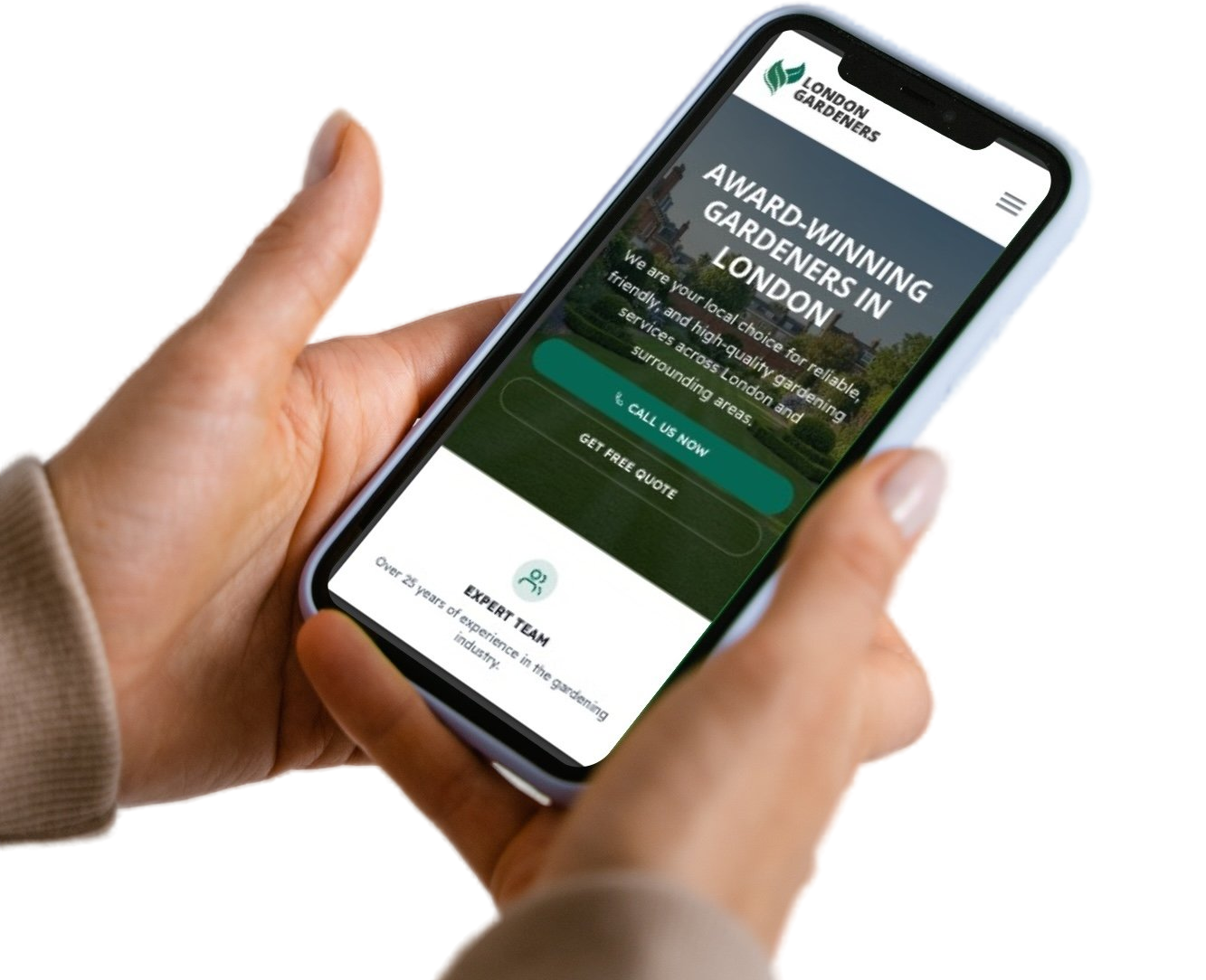 Contractor website on mobile